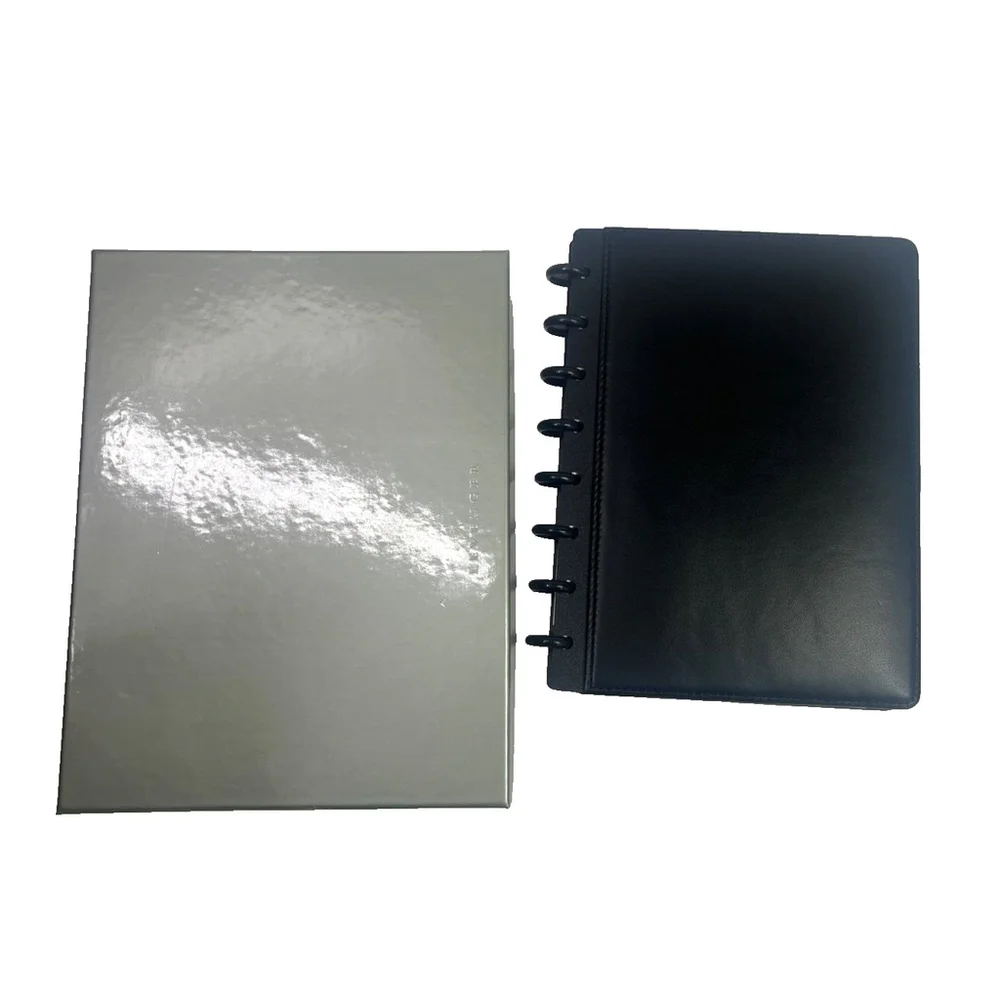 Levenger Circa Foldover Notebook Size Junior Smooth Black Leather New Prudential